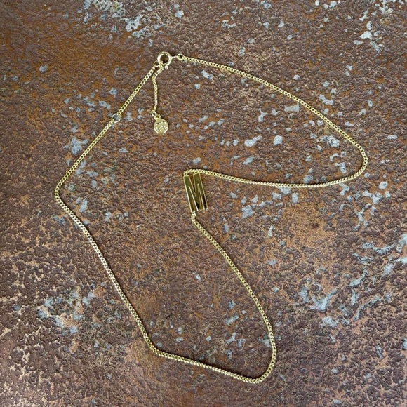 NWT Wilder Alphabet necklace Gorjana gold chain bracelet with initial M - Picture 3 of 3
